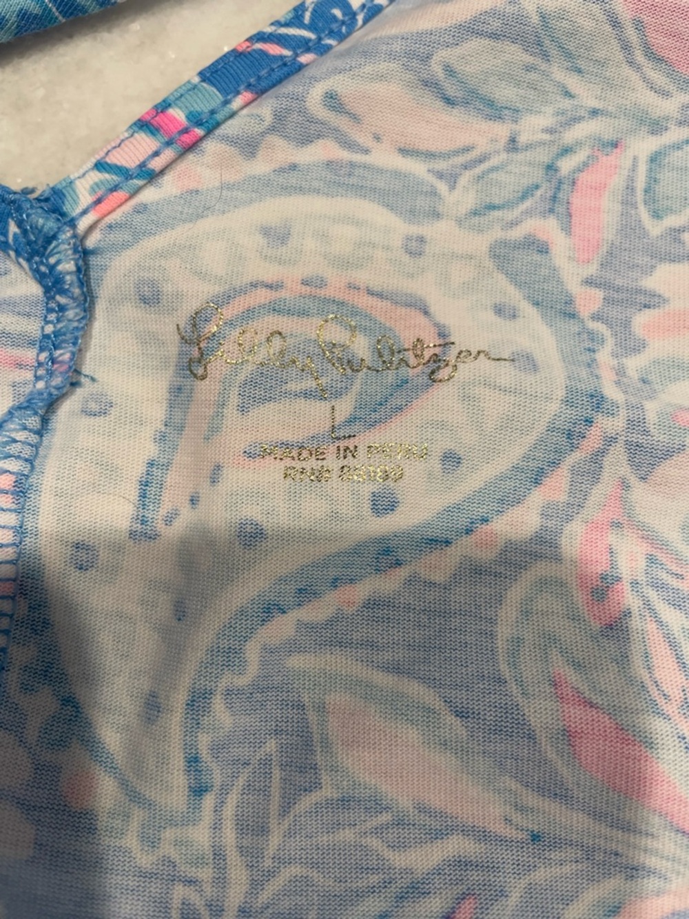 Lilly Pulitzer Blue Paisley Short Sleeve Shift Dress - Picture 5 of 7